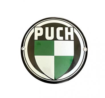 Emailschild Puch Logo - 15cm Durchmesser