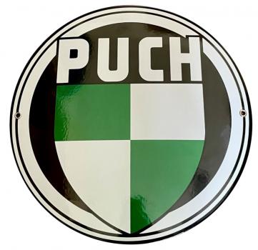 Emailschild Puch Logo - 30cm Durchmesser