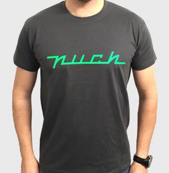 T-Shirt mit "puch" Schriftzug, anthrazit/grün