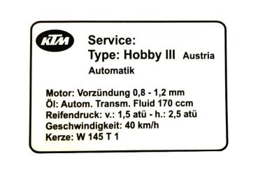 Aufkleber KTM Service Hobby III